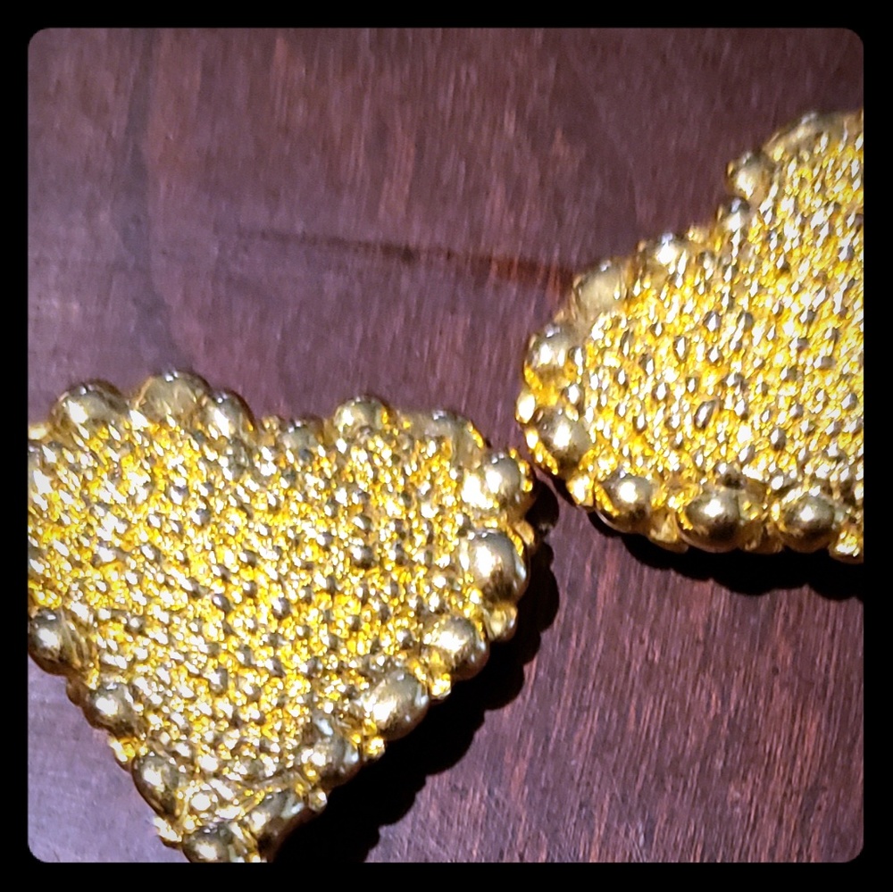 Gold-tone heart earrings